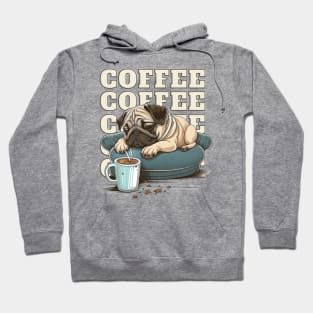 Pug With Coffee Hoodie